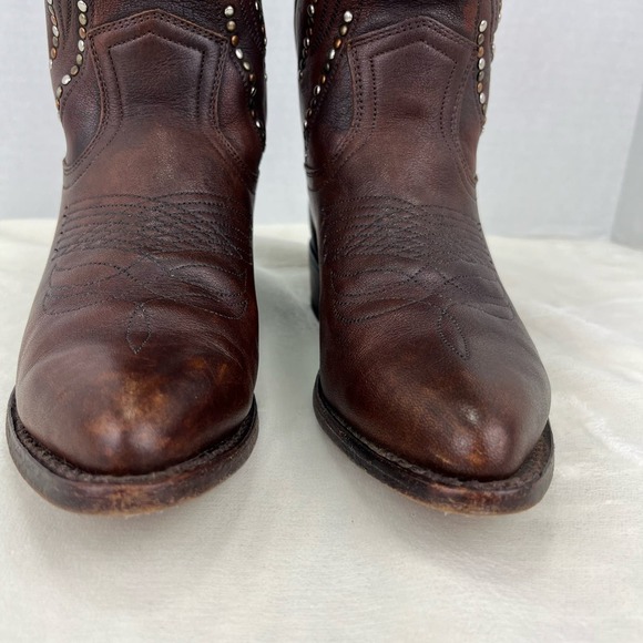 Frye Billy Studded Leather Cowboy Boots Women's Western Festival Brown Sz 6B - Picture 14 of 16